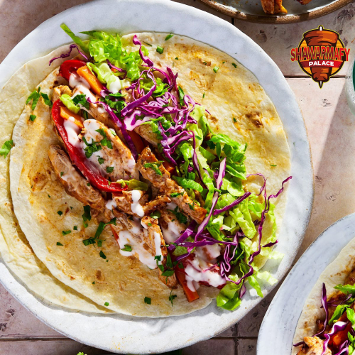 Lamb Shawarma Wrap Served at Shawarma Palace Restaurant in Birmingham