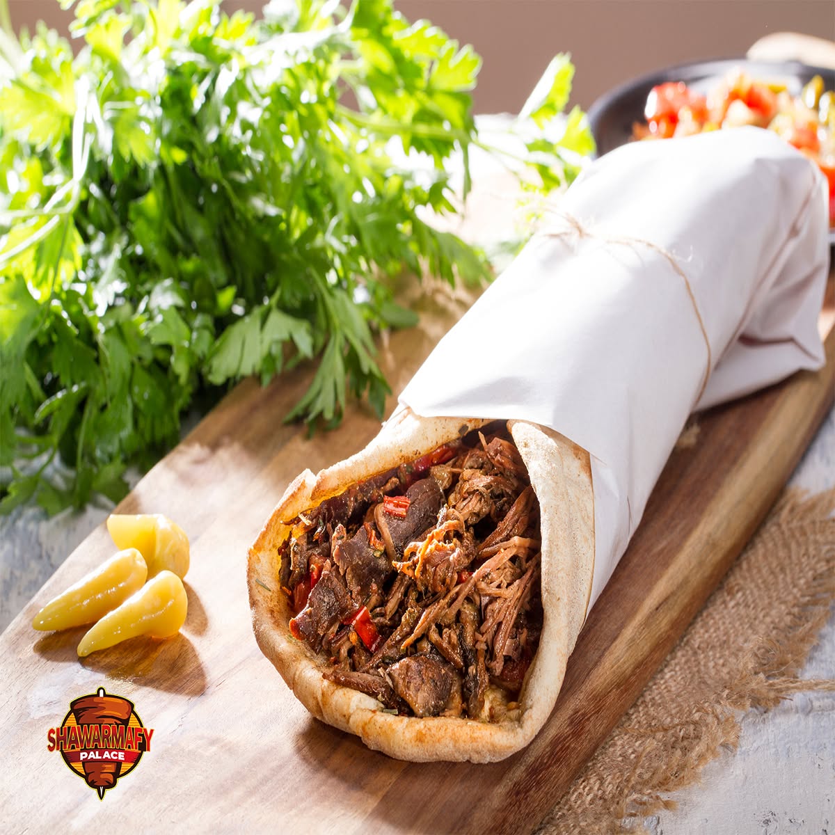 Lamb Shawarma Sandwich Served at Shawarma Palace Restaurant in Birmingham